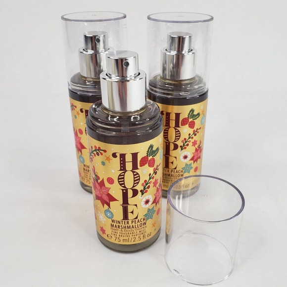 3 HOPE Winter Peach Marshmallow Fragrance Mist Spray Travel Size Bath Body Works - Picture 3 of 4